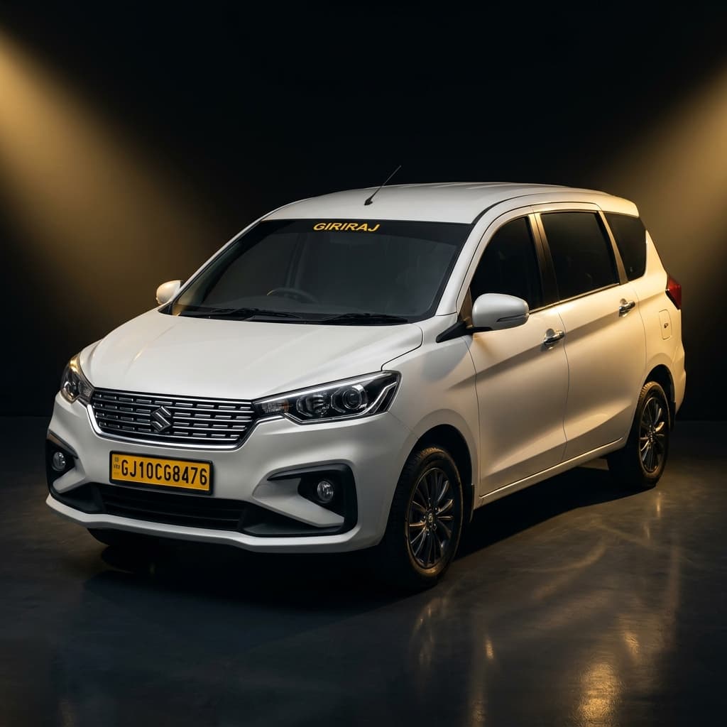 Ertiga cab rental Jamnagar — 7 seater family cab for outstation trips in Gujarat
