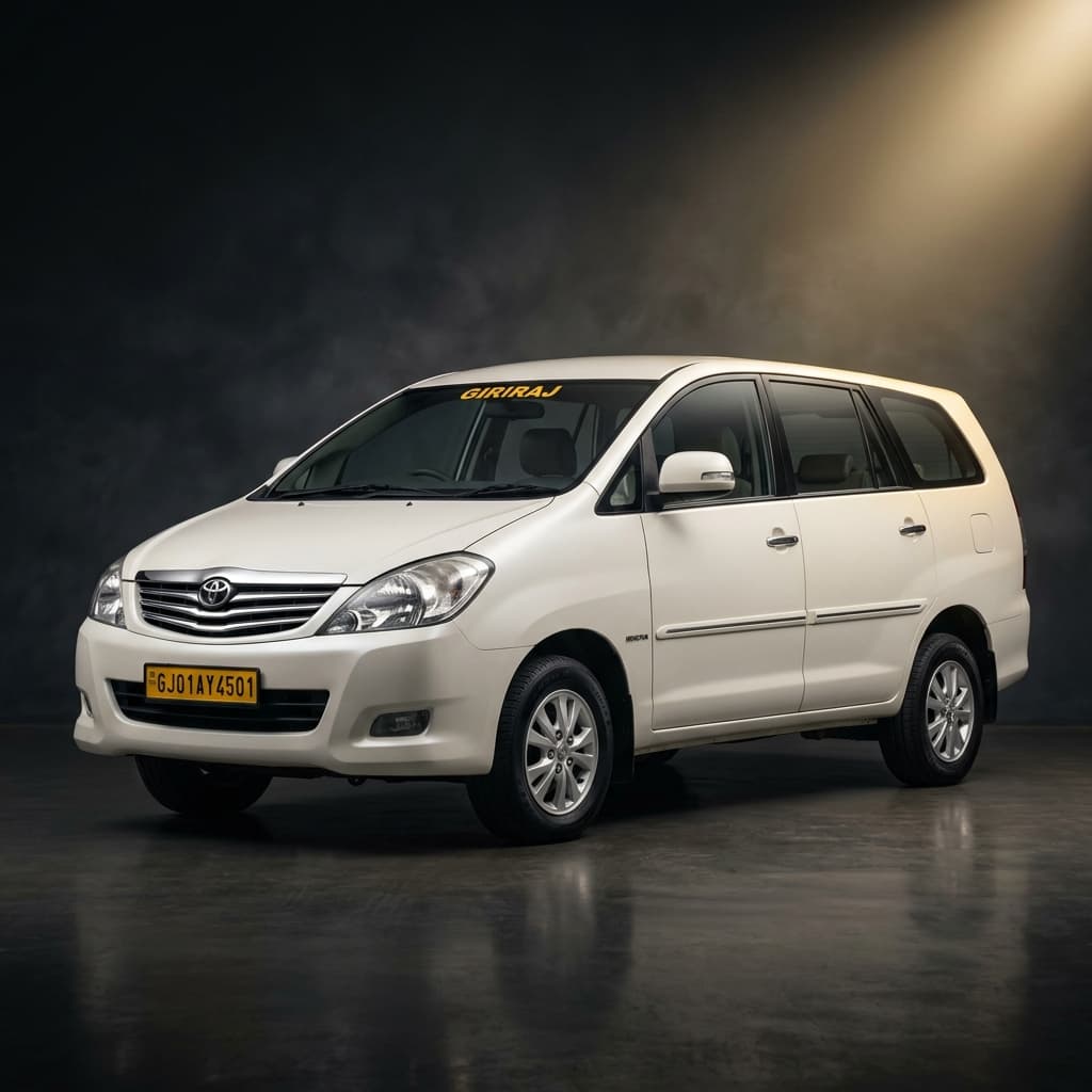 Innova cab hire Jamnagar — 7 seater comfortable family cab across Gujarat