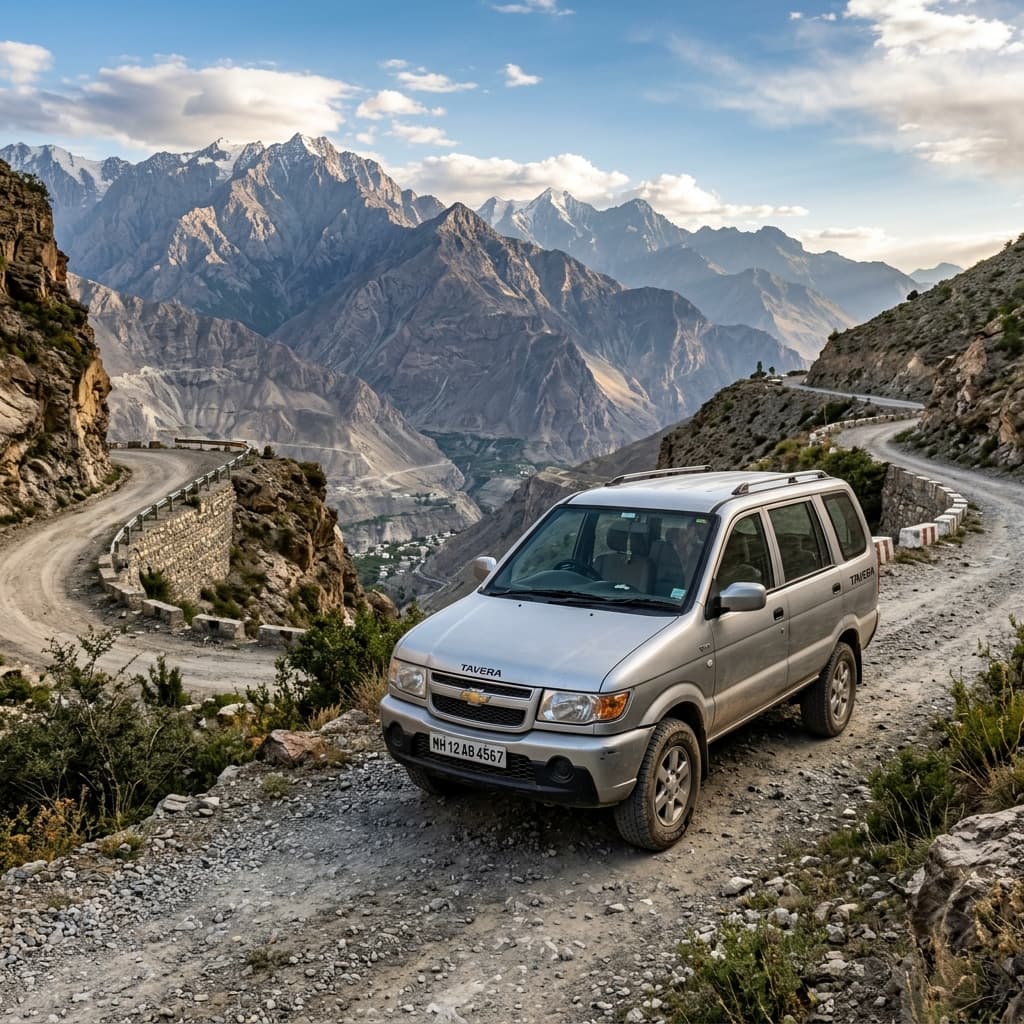 Tavera on rent Jamnagar — 7 seater rugged cab for Gujarat road trips